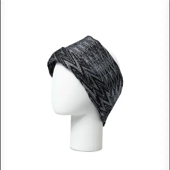 Missoni headband sash knit black silver NWT authentic