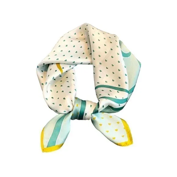 Heart Print Silky Scarf