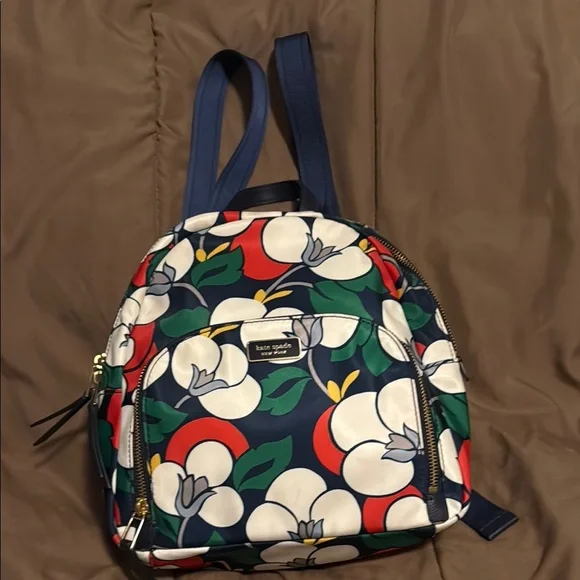 NWOT-Kate Spade Dawn Breezy Floral Backpack - Blue and Red