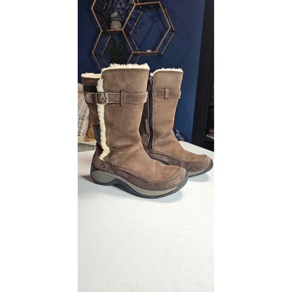 Merrell Encore Snow Bracken Women's Boots US 5.5 Brown Suede Shearling Lined