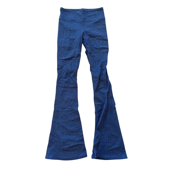 Alo Yoga High Waist Alosoft Flare Leggings Navy Blue Heathered Yoga Pants XS
