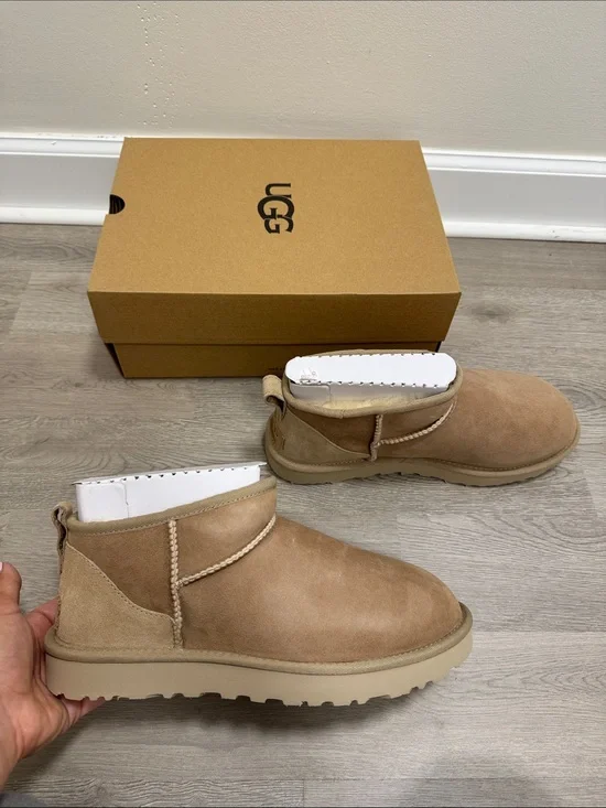 New Size 10 UGG Classic Ultra Mini Booties Sand