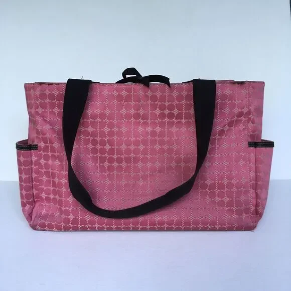 Kate Spade New York Baby Diaper Bag Tote Pink/Black Classic Dot Noel Medium