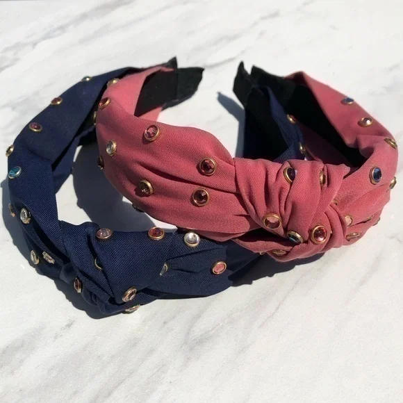 Headbands 2 Twist Headbands Multicolored Stones