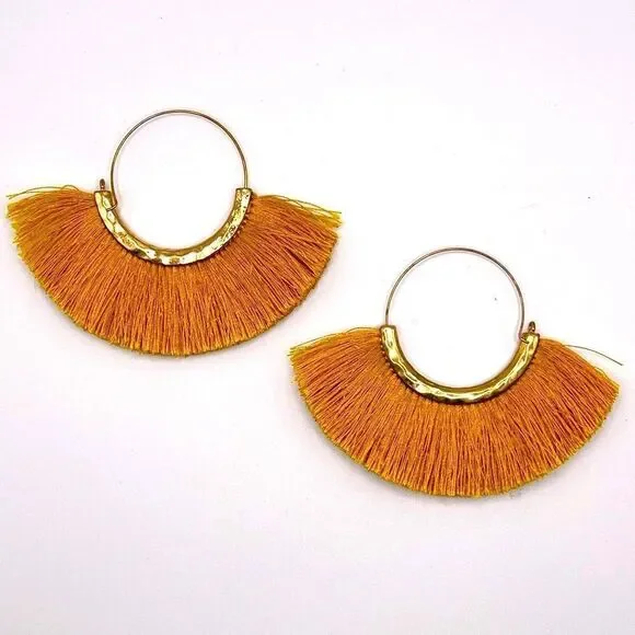 *3/$20* Gold toned and golden yellow colored fringe earrings