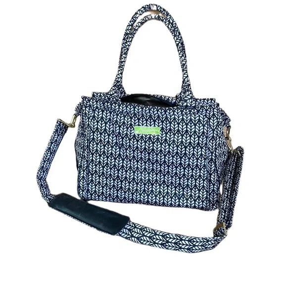 Jujube Be Classy spacious diaper bag tote for travel with black and white design