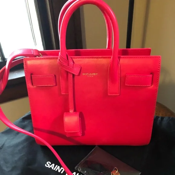 Saint Laurent Nano Sac de Jour in Fluor Pink