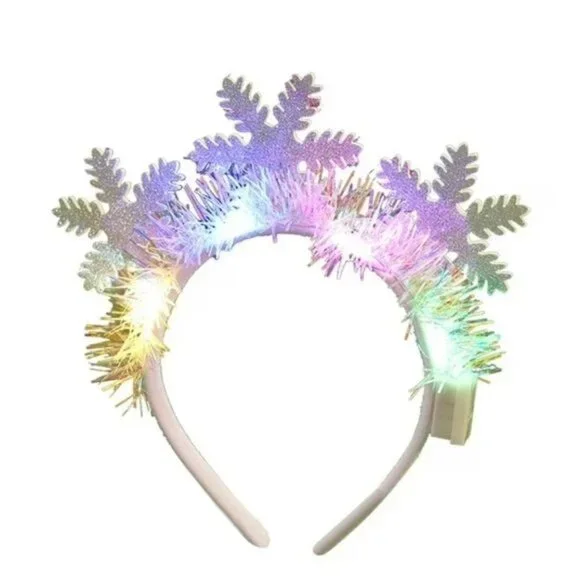 Headband Luminous Headband Christmas Tree Hair Ornaments With Lights Antlers Gli