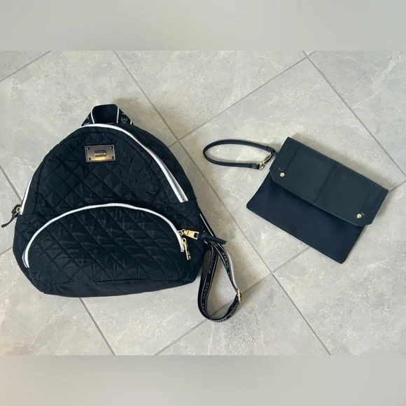 STEVE MADDEN QUILTED NYLON BACKPACK/PURSE