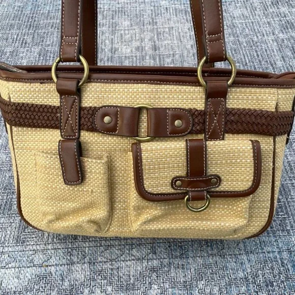 Women Shoulder Bag Brown Tan Tone Fashion Unbranded Handbag Multiple Compartment