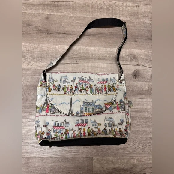 Timi & Leslie by Leslie Newton Parisian Print Baby Messenger Bag