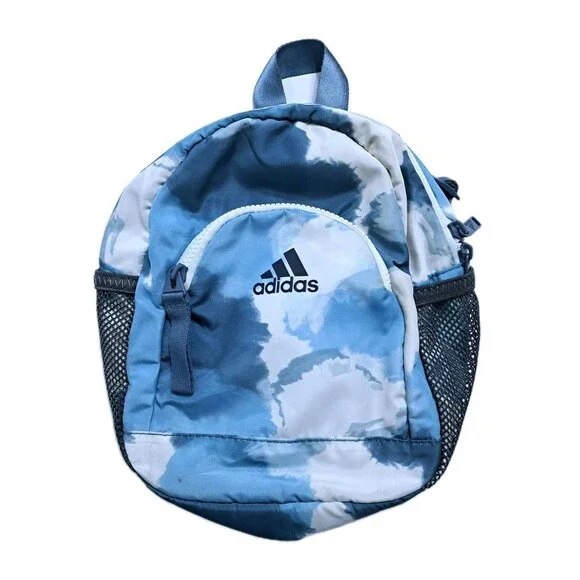 Adidas Mini Cloud Blue White Tiedye Backpack Linear Bag School Travel Carry On