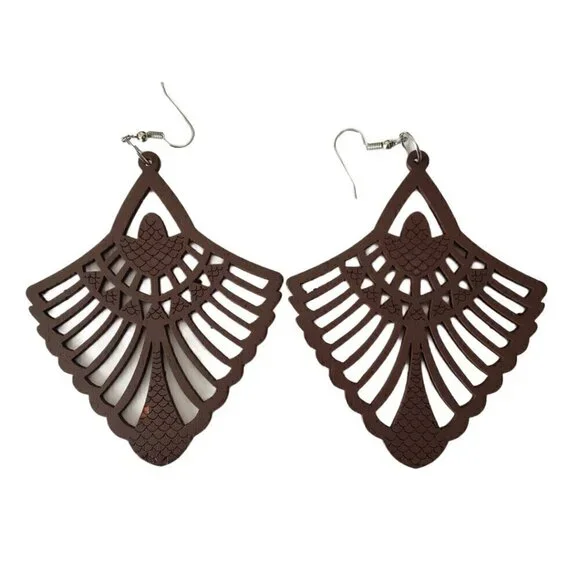 Bohemian Wooden Drop Lightweight Dangle Earrings