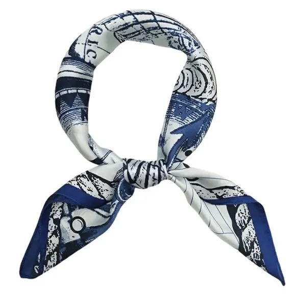 Beachy Blue Silky Scarf