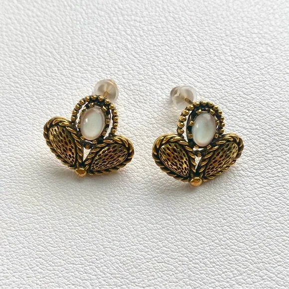 Elegant Gold and White Earrings
