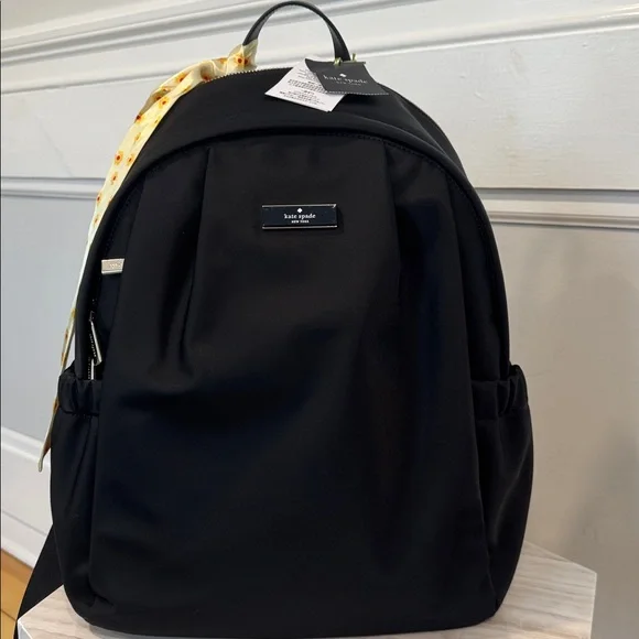 Kate Spade Carter Large Nylon Black Backpack NWT