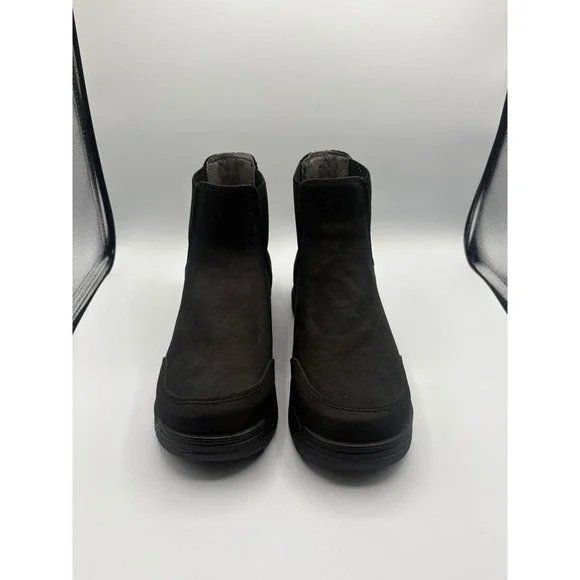 Bogs Womens Shale Leather CT Waterproof Work Boots Black Size 7