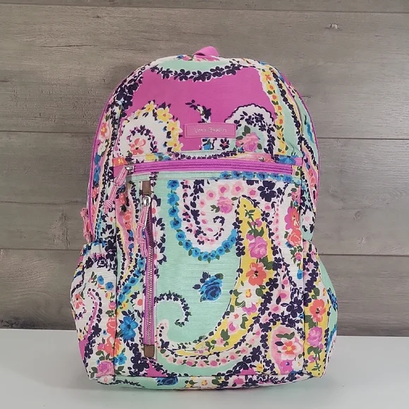 Vera Bradley Pink & Mint Floral Paisley Backpack