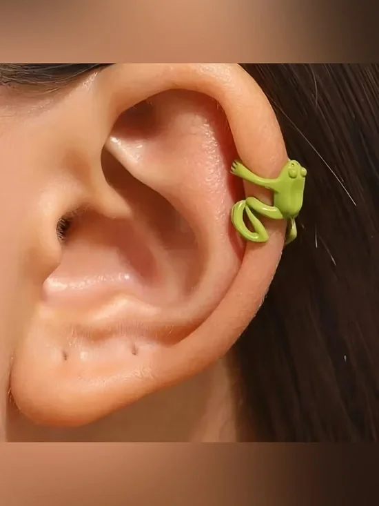Green Frog Ear Cuff Earring #2520