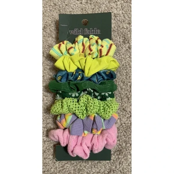 Wild Fable‎ 8 pk Hair Scrunchies Hair Ties Multicolor Pack Yellow Greens