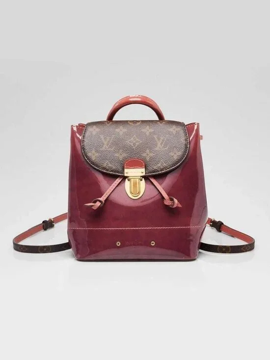 Louis Vuitton Monogram Coated Canvas/Vieux Rose Vernis Hot Springs Backpack Bag