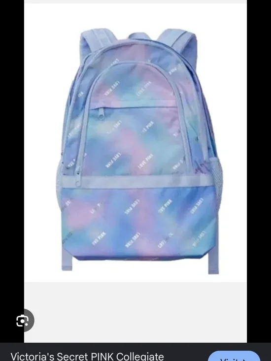 PINK Victoria's Secret Pastel Tie-Dye Backpack - Blue & Pink