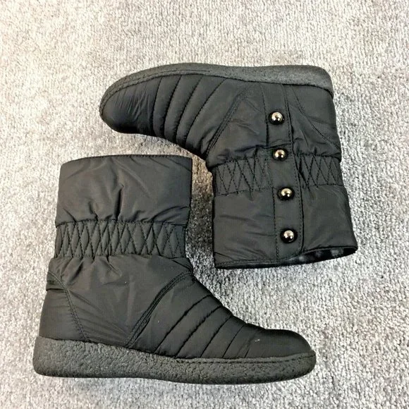 Stuart Weitzman cold weather Rain Snow black boots Slip On Women's Sz 8.5 N