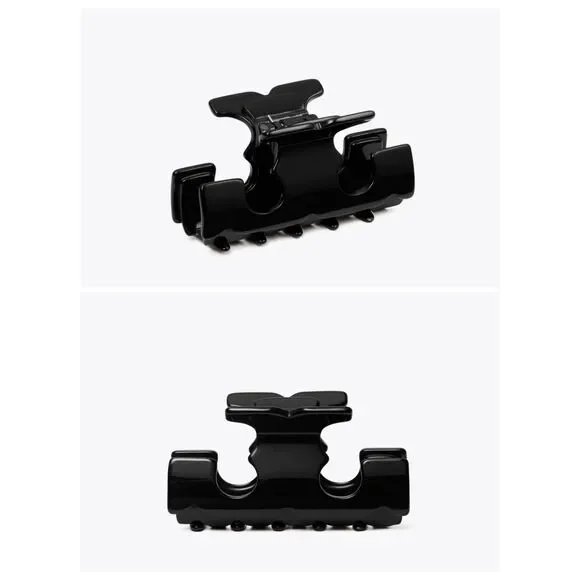 TORY BURCH Icon Black Double T Hair Claw Clip