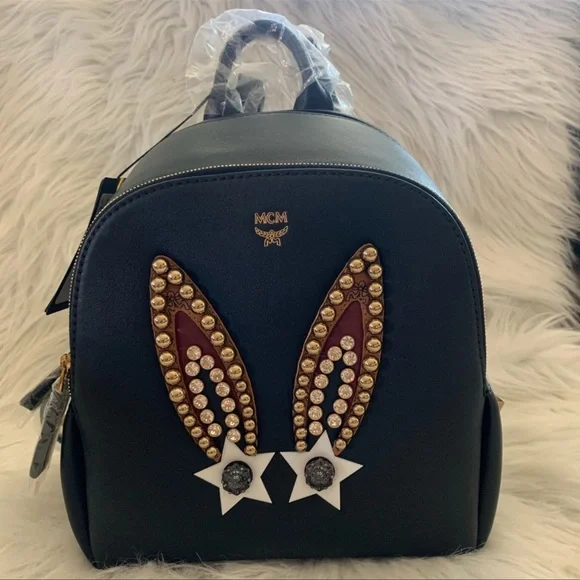 RARE MCM Swarovzki Studded Bunny Backpack