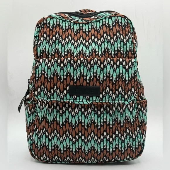 Vera Bradley Sierra Stream Stylish Brown and Green Patterned Women's Backpack