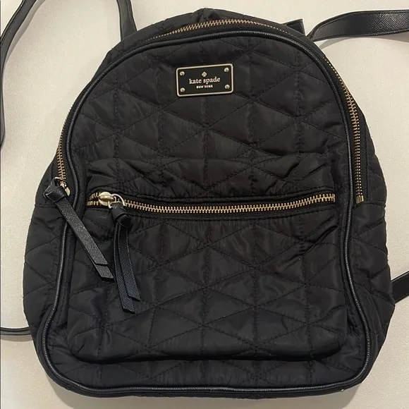 Kate Spade Black Quilted Mini Backpack