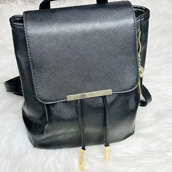 Kalklaguo Zip Up Mini Back Pack Black & Gold