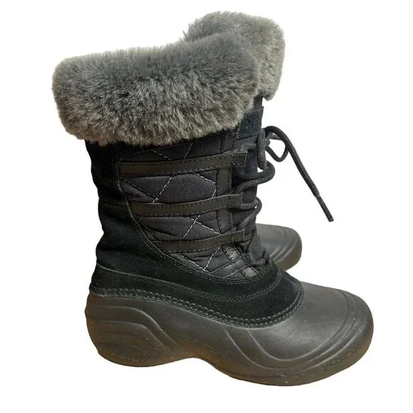 Columbia‎ Sierra Summette Womens Black Winter Snow Boots Sz 6.5 Faux Fur