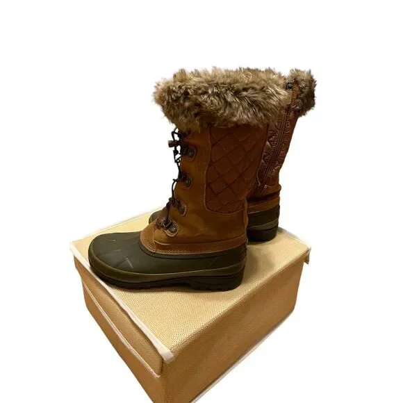 Lands End Womens Alpine Squall‎ Tall Snow Boots Winter Size 6 Gorpcore Hike Fur