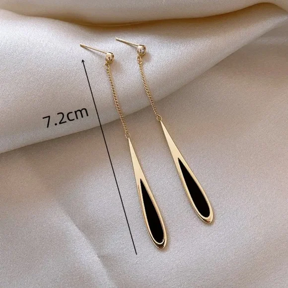 Gold Filled Black CZ Earrings