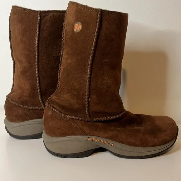 Merrell Womens Primo Stitch High Sherpa Lined Boots in Chestnut Womens Size 6