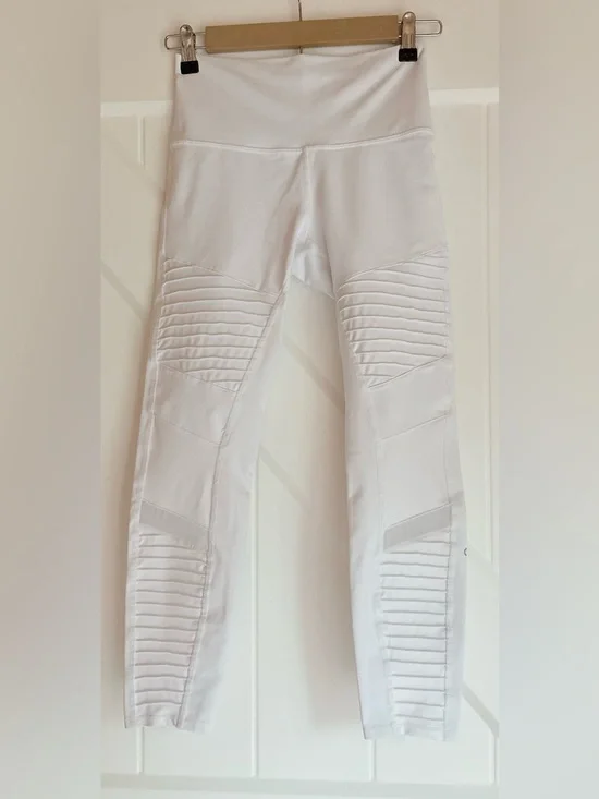 Alo Yoga White High Waist Moto Leggings Size Small