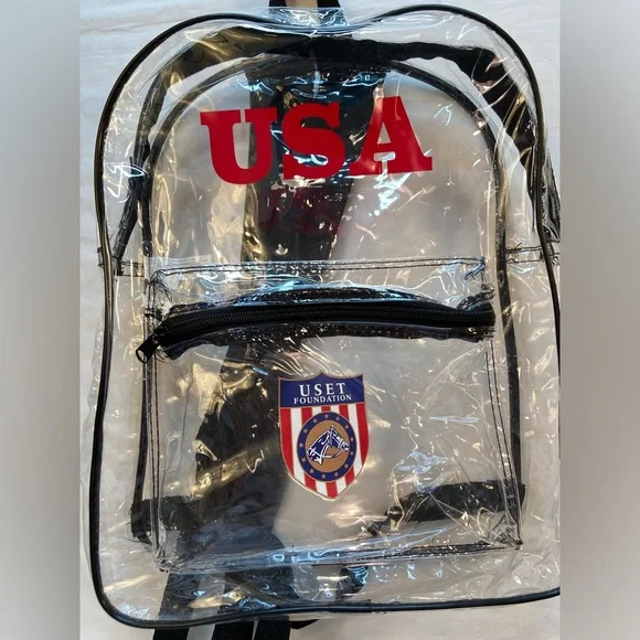 Backpack clear with‎ Black Trim, USA Equestrian Team