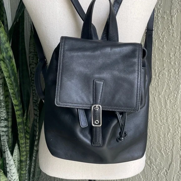 Coach Black Leather Women's Backpack