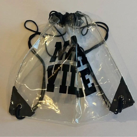 NASHVILLE Clear and‎ Black Drawstring Bag NWT