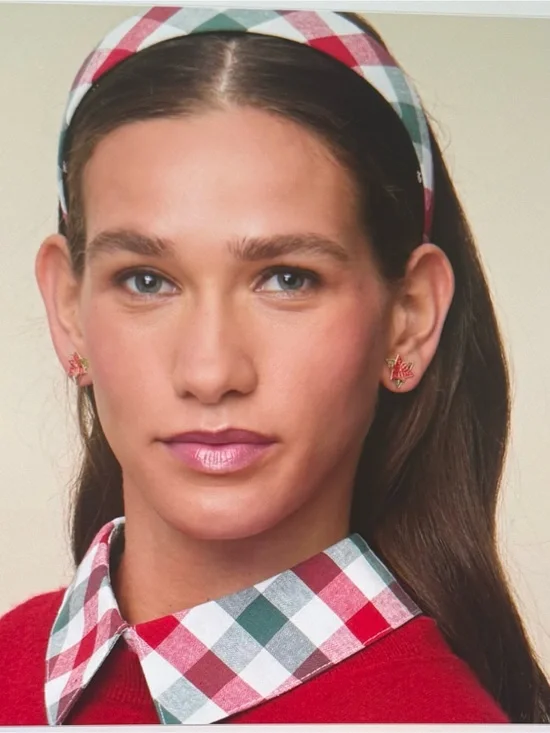 Lele Sadoughi, NWTs gingham , Plaid Fabric Headband in Red, Green & White
