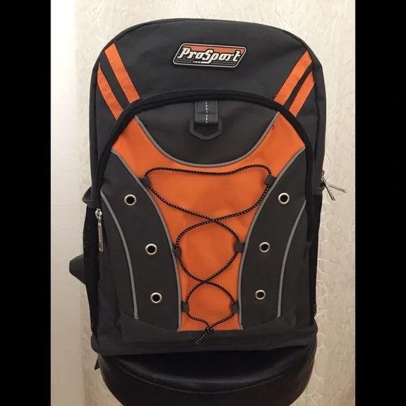 Backpack Grey & Orange Prosport BNWT