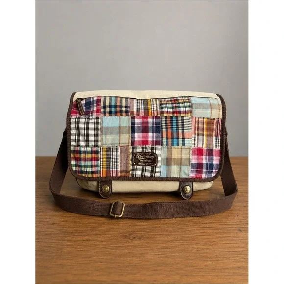 Vintage Y2K 90s Union Bay Patchwork Messenger Bag Quilted Bohemian