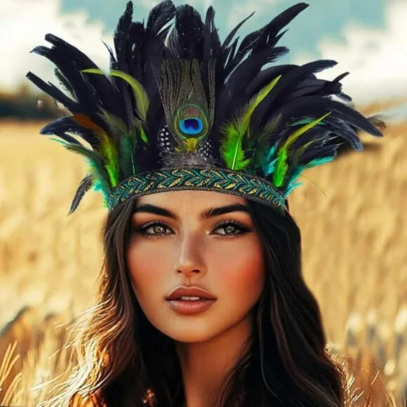 Peacock Feather Headband