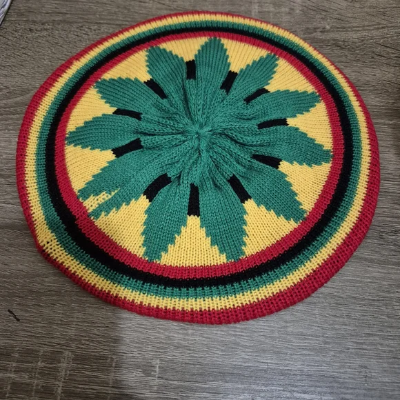 Colorful Knit Rasta Tam Hat