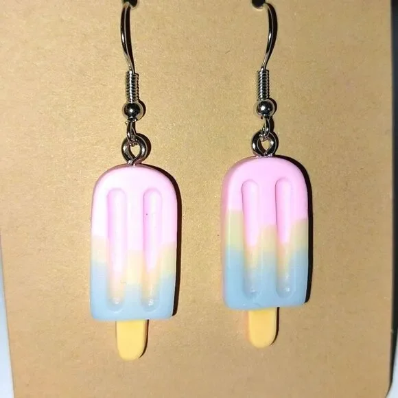 Hand crafted pop sicle dingle earrings