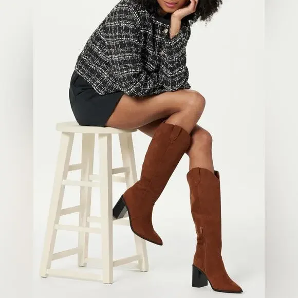 NEW The Drop Women's‎ Cassandra Knee-High Western Boot size 6.5 Brown