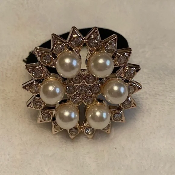 Pearl And Rhinestone Elastic Hair Tie