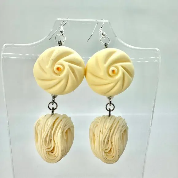 Dumpling & Noodle Earrings - Cute Foodie Dangles - Cozy Asian Aesthetic