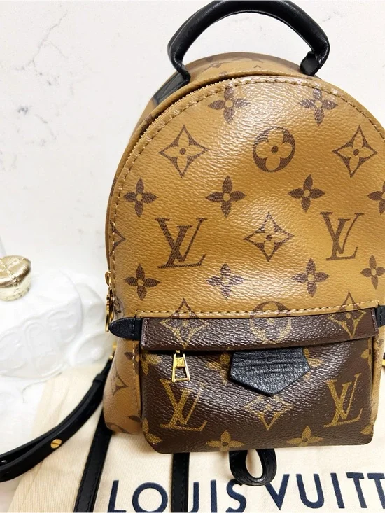 Authentic Louis Vuitton Reverse Monogram Palm Springs Mini Backpack / Bag